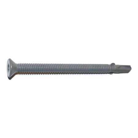 Saberdrive Self-Drilling Screw, 1/4" x 3-1/2 in, Gray Ruspert Steel Flat Head Torx Drive 51168